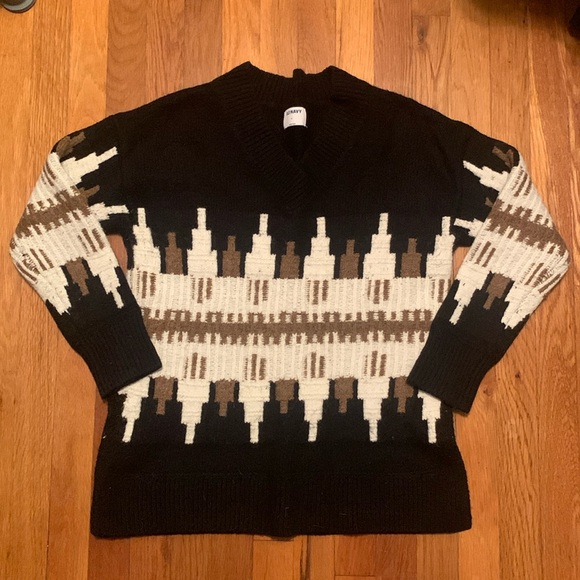 Old Navy - Slouchy Fair Isle V-Neck Tunic Sweater - Size Small - Lightly Worn - Picture 1 of 7